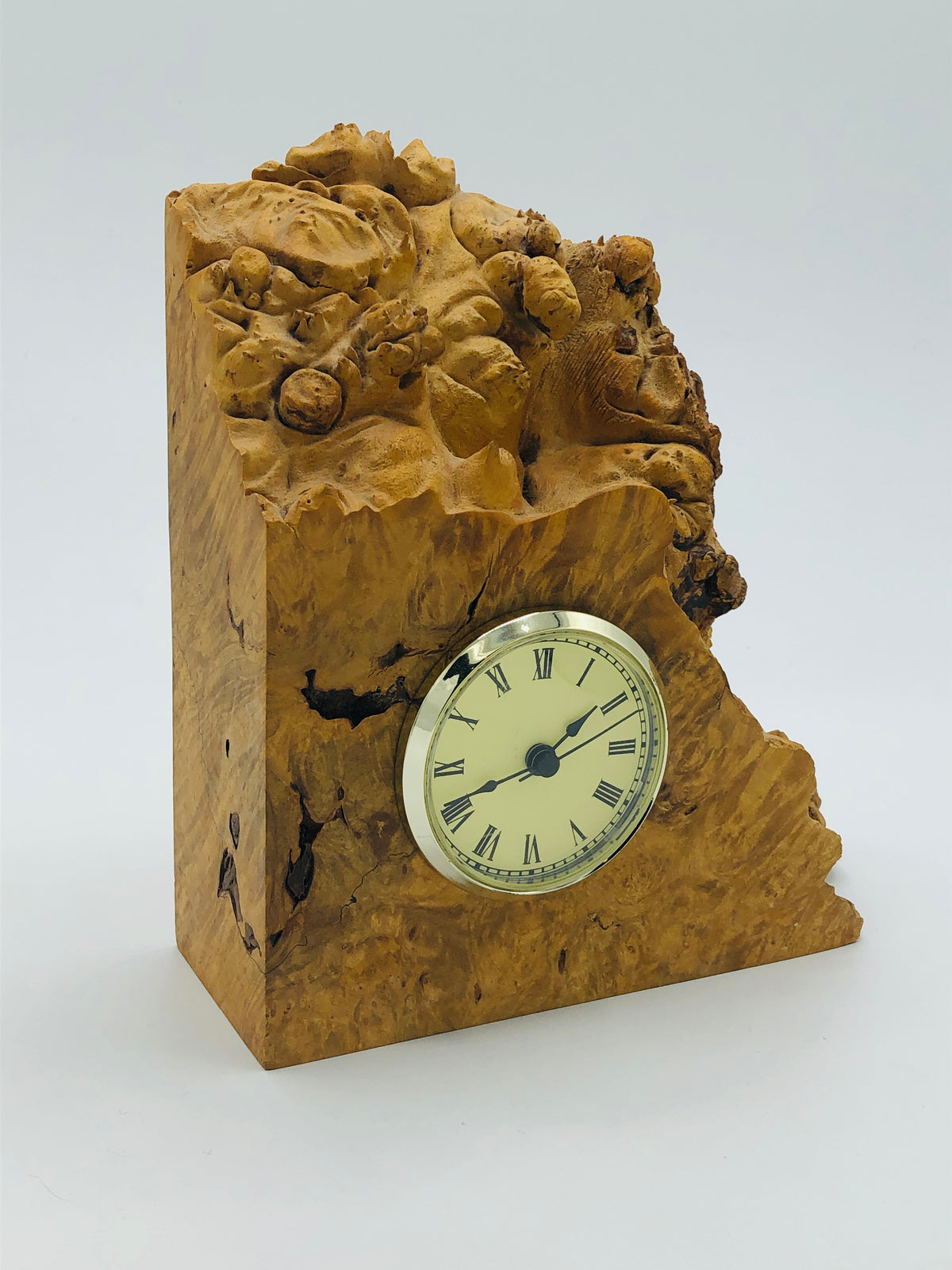 Vintage Burlwood Clock by Michael Elkan Studio