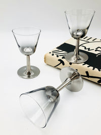 Mid-Century Silver Fade Stemware