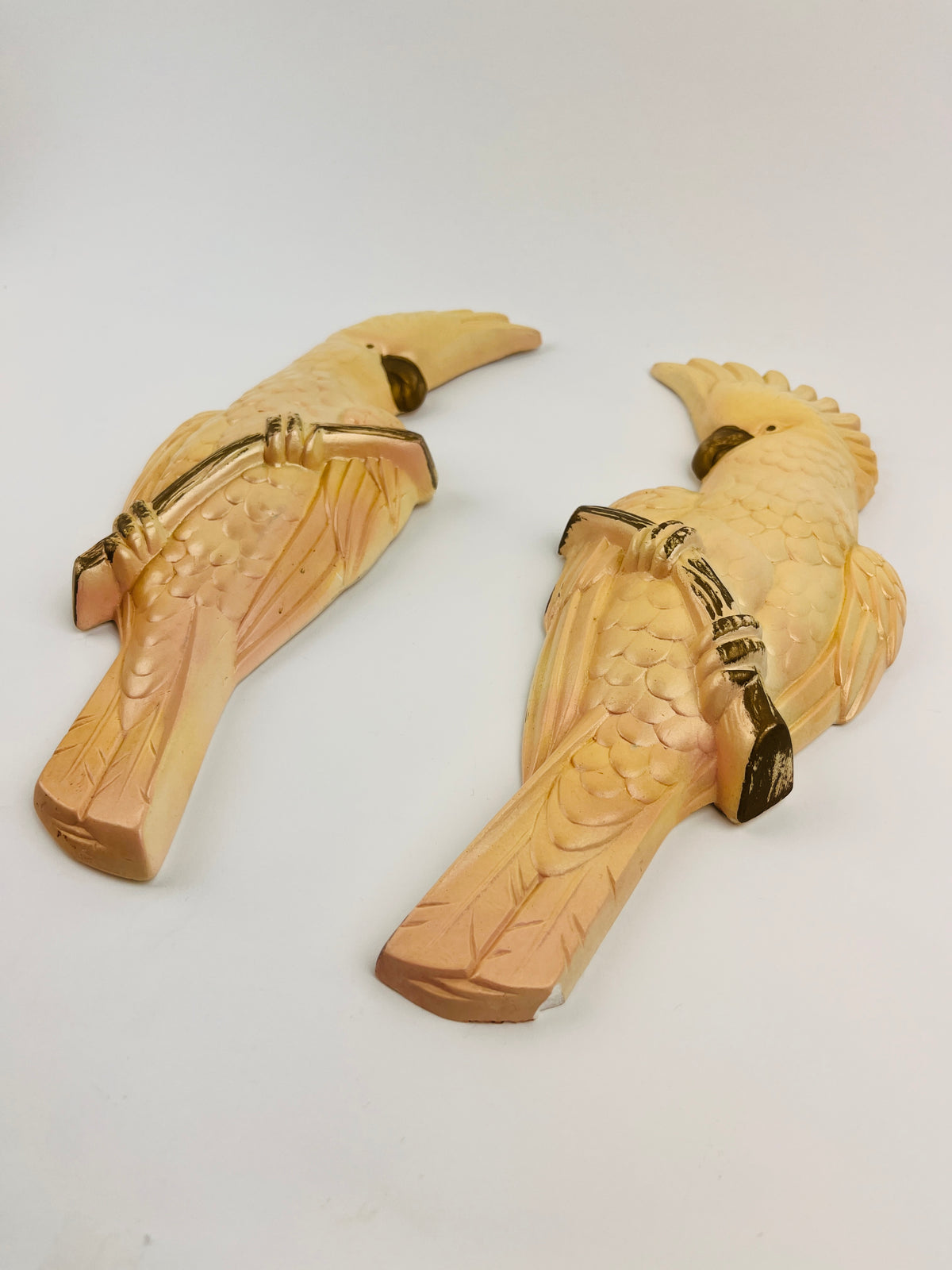 Vintage Chalkware Cockatoo Set