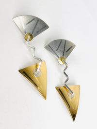 Vintage Postmodern Articulated Sterling Earrings