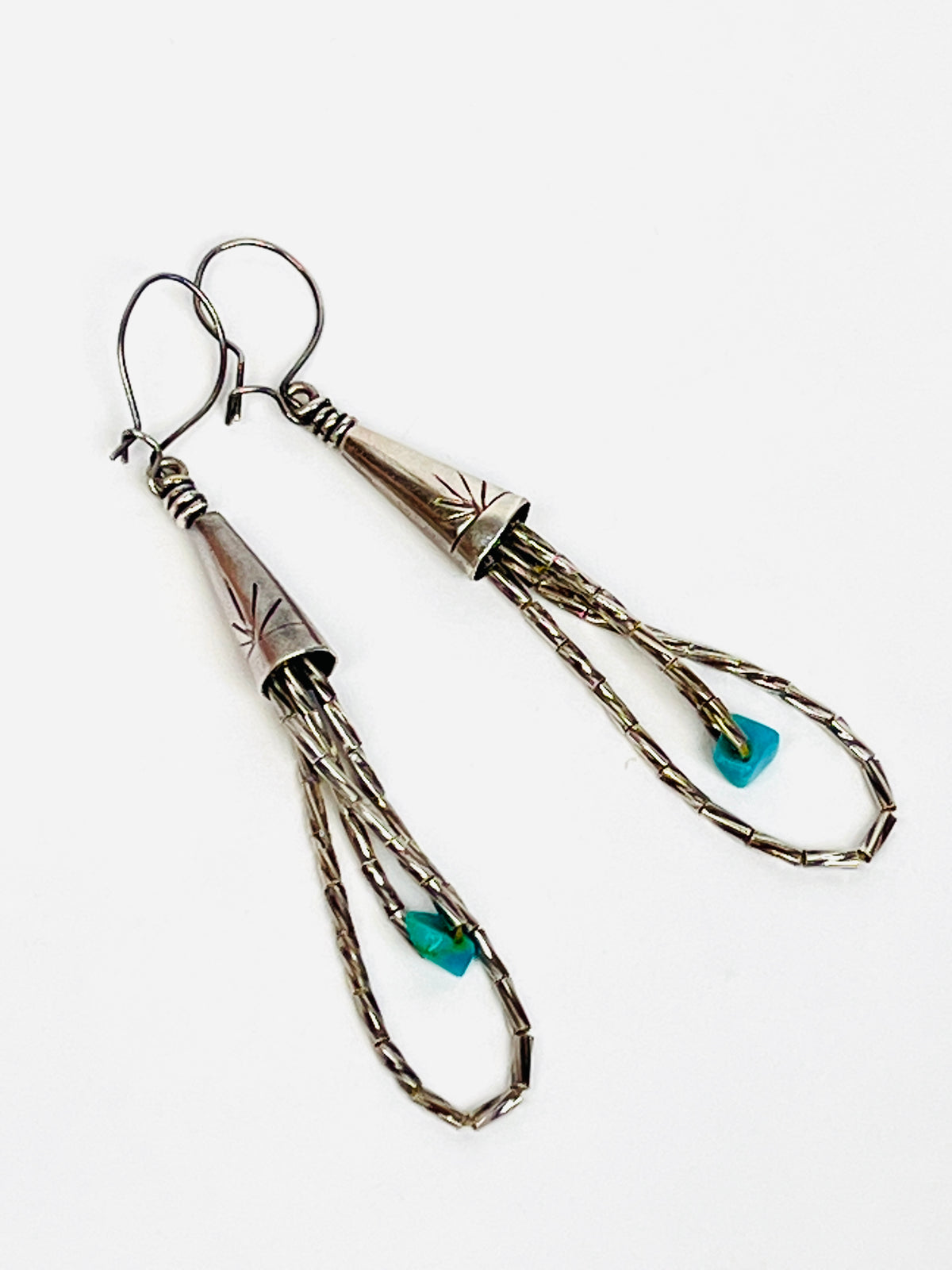 Vintage Zuni Sterling Silver and Turquoise Earrings