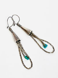 Vintage Zuni Sterling Silver and Turquoise Earrings