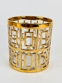 Hollywood Regency Shoji Trellis Rocks Glasses