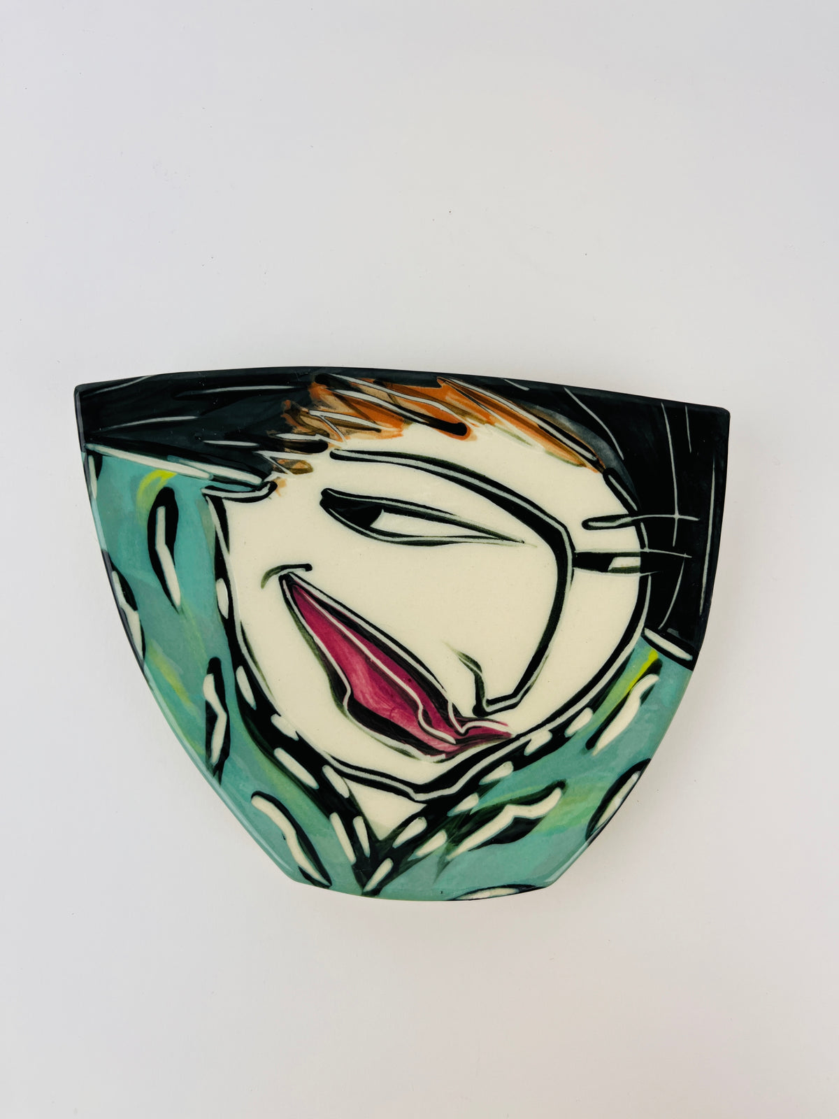 Vintage 90s Ceramic Face Catchall