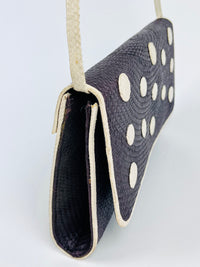 Woven Straw & Snakeskin Bag