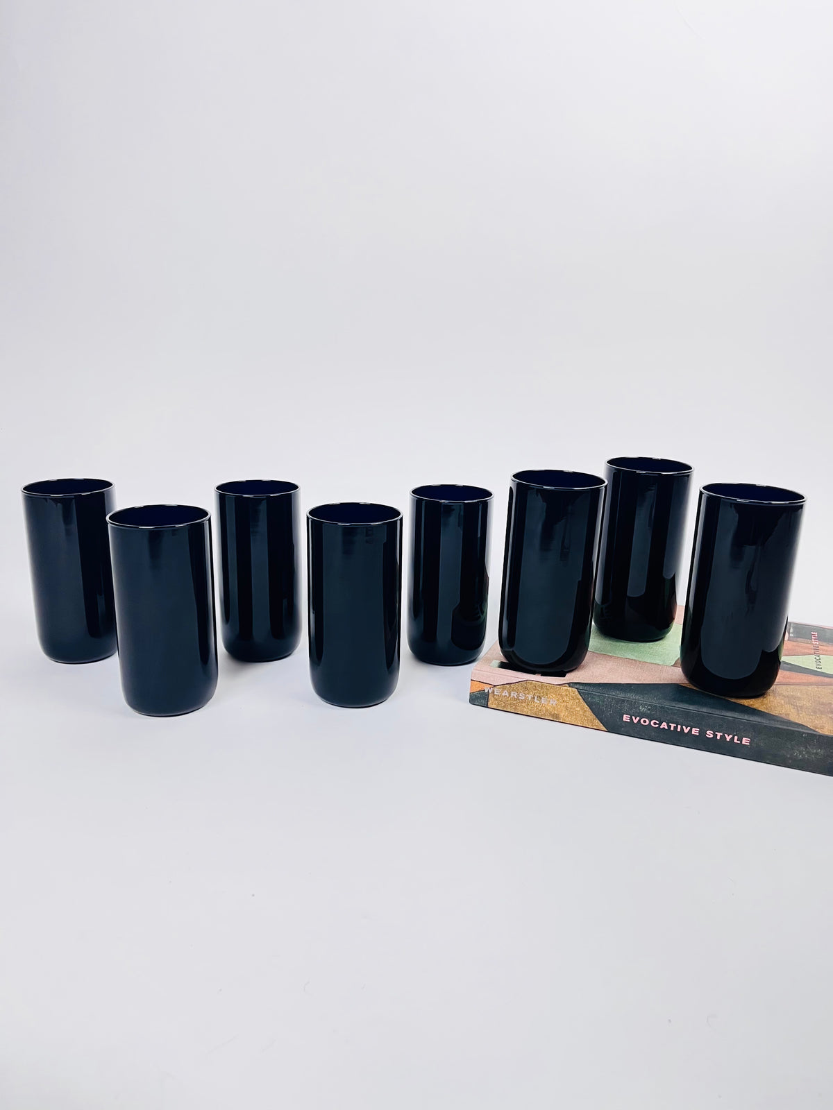 Vintage Black Glass Tumblers