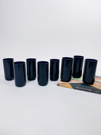 Vintage Black Glass Tumblers