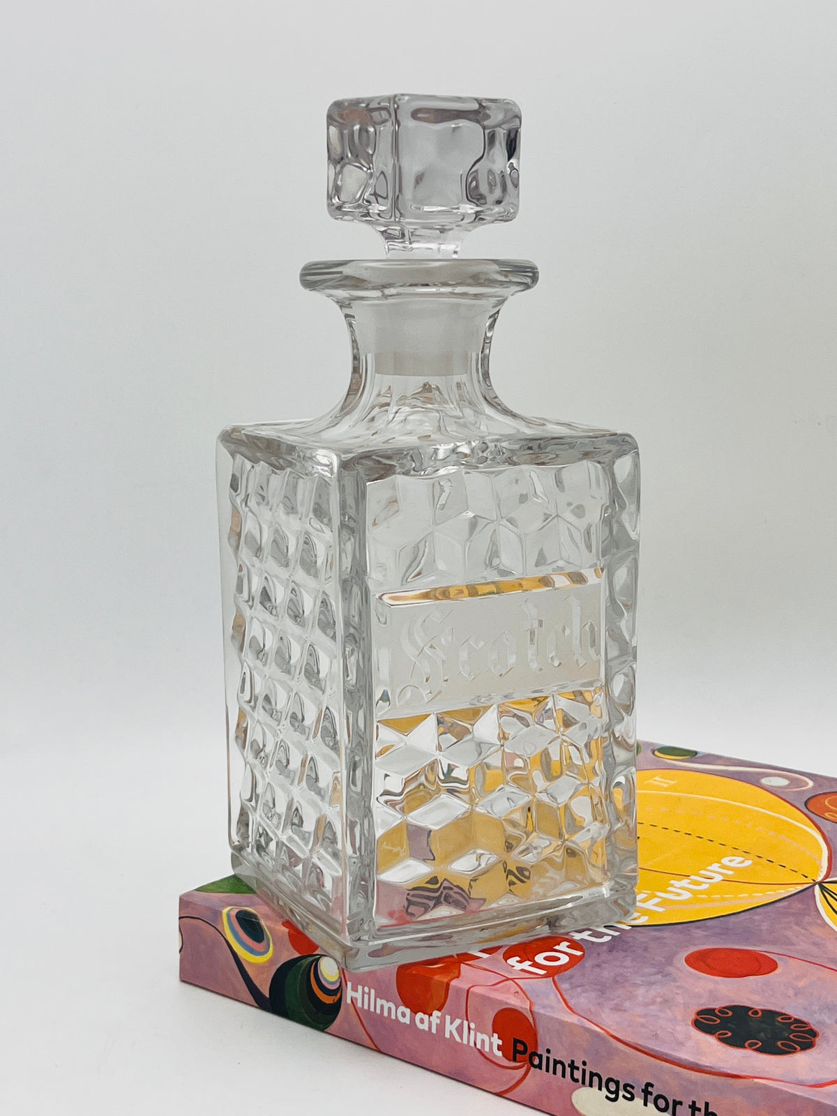 Vintage Pressed Glass Scotch Decanter