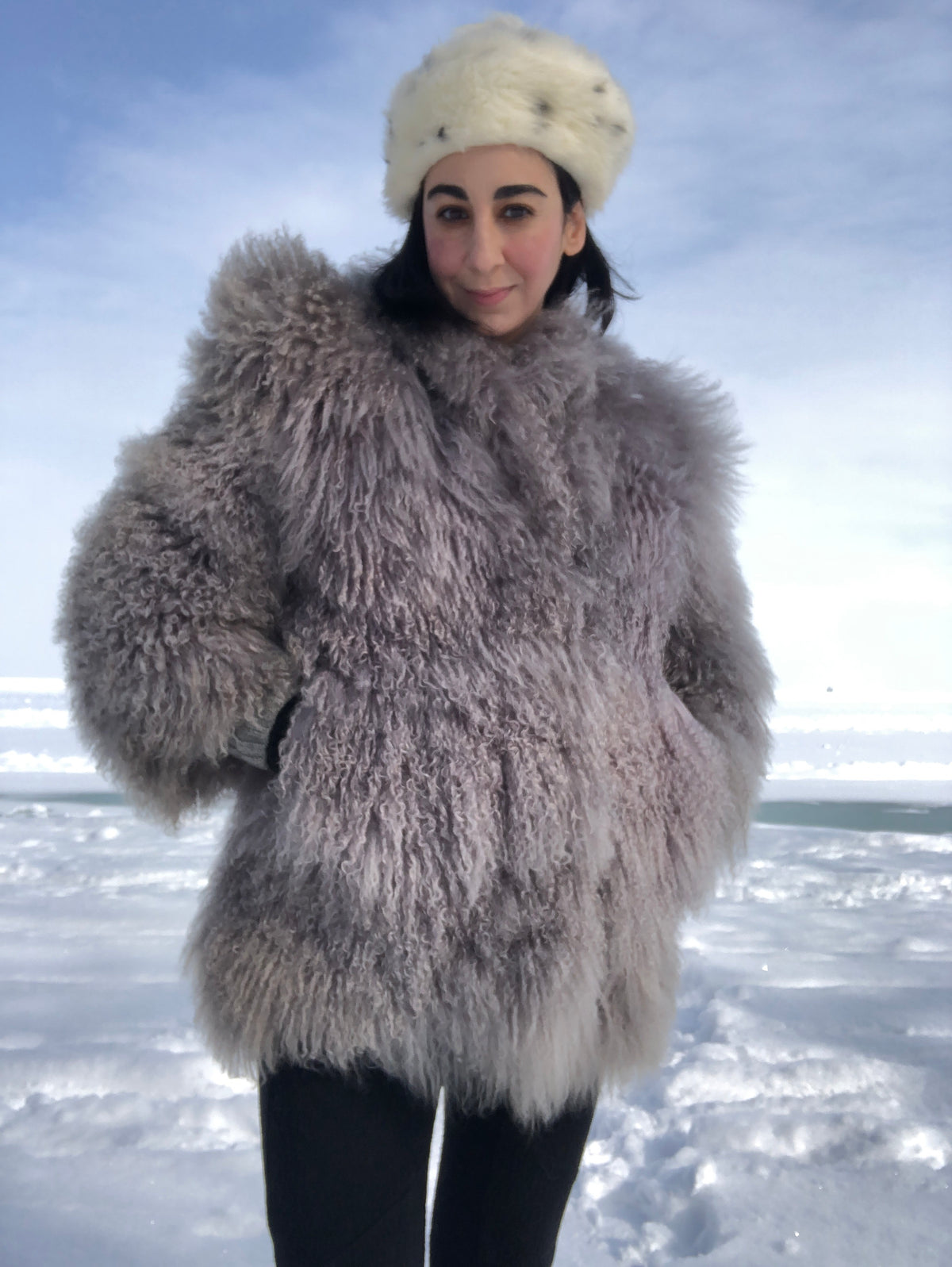 Vintage Mongolian Lamb Fur Coat