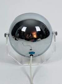 Robert Sonneman Lucite and Chrome Illuminated Adjustable Vanity Mirror