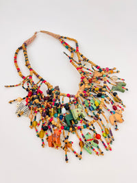 Vintage Carved Wood Animal Necklace