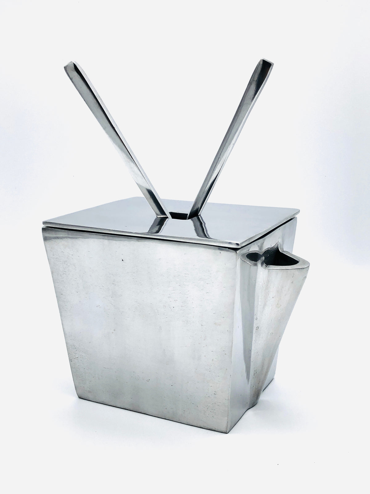 Vintage Postmodern Pewter Ramen Box