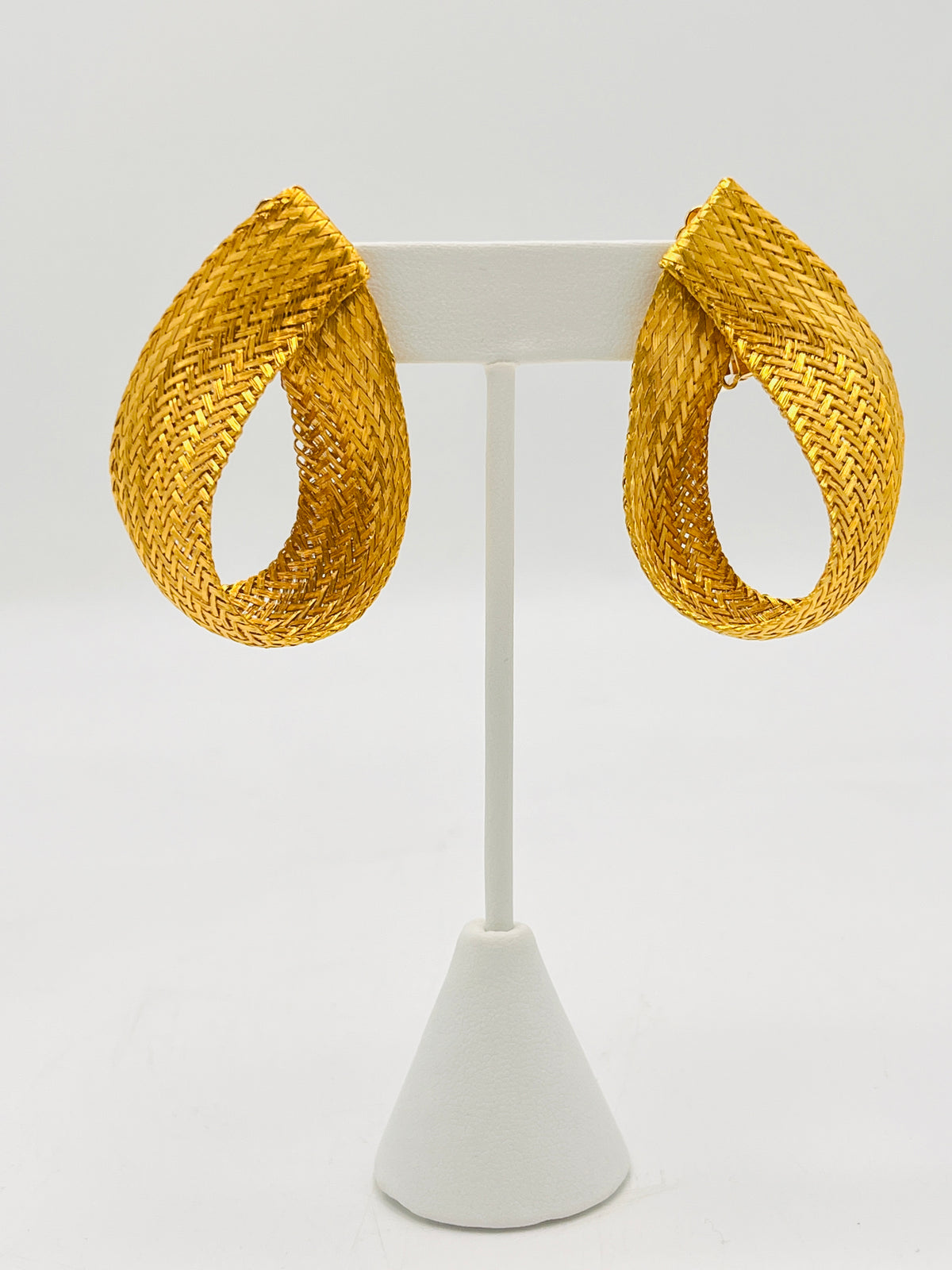 Vintage Woven Wire Mesh Earrings