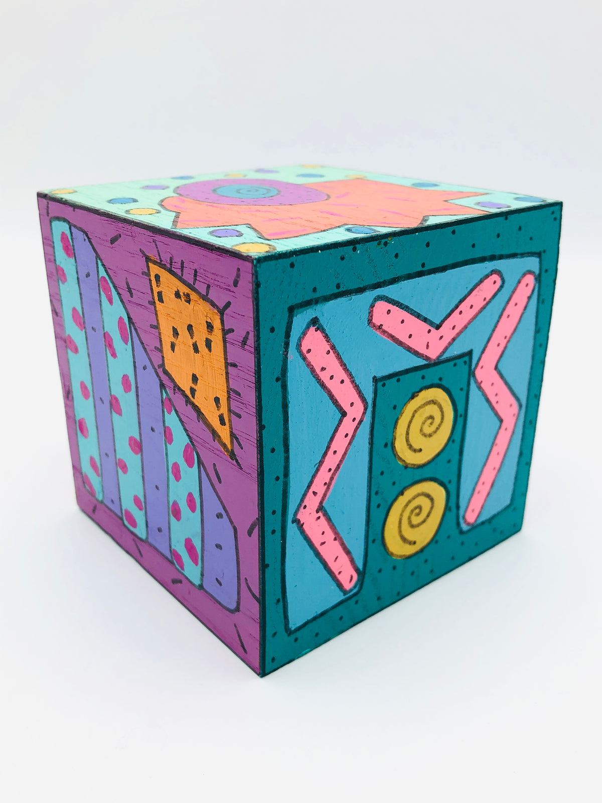 Postmodern Memphis Style Art Block