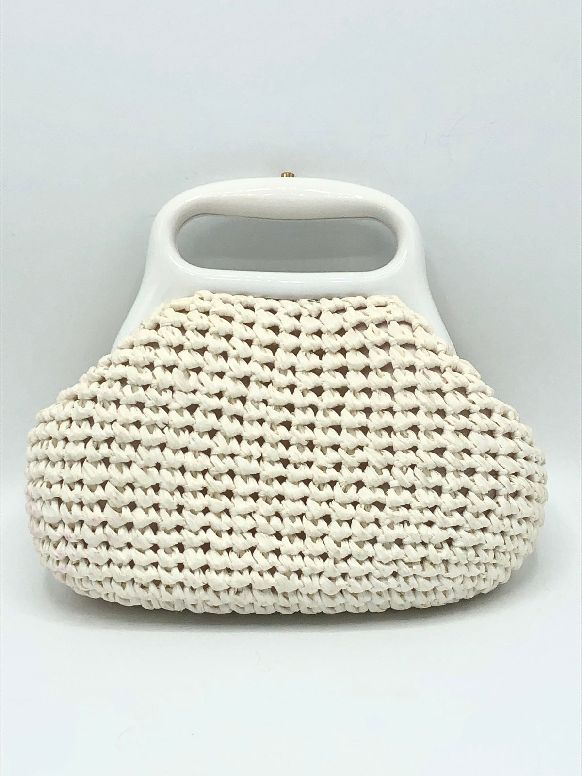 Vintage White Raffia Bag