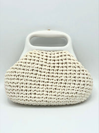 Vintage White Raffia Bag