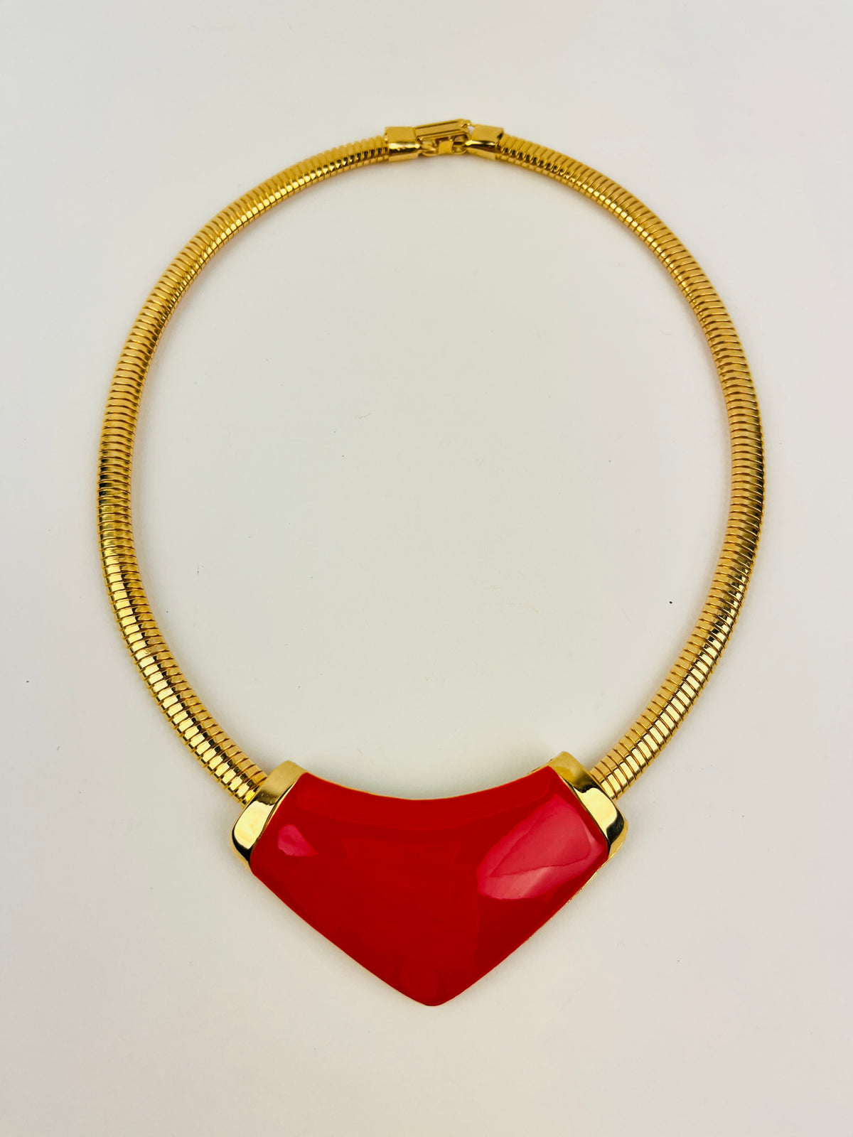 Vintage Red Enamel Necklace