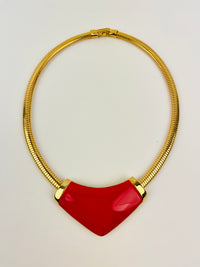 Vintage Red Enamel Necklace
