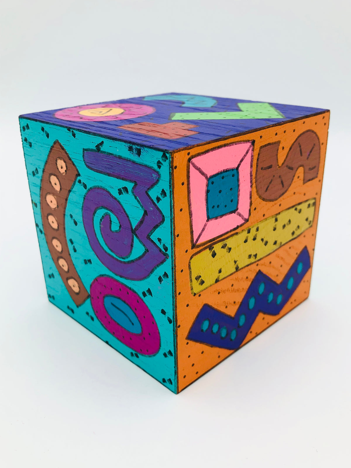 Postmodern Memphis Style Art Block