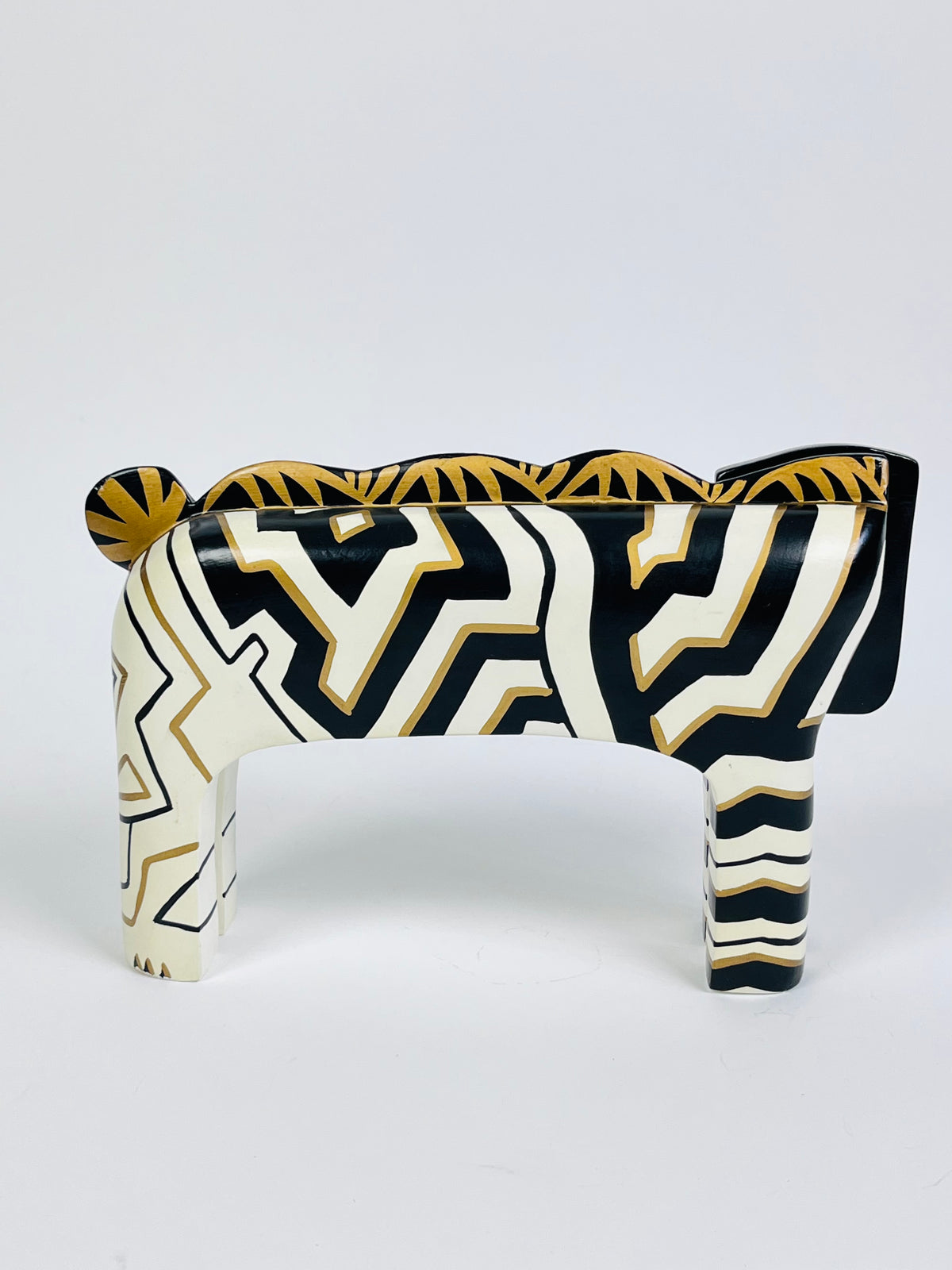 Vintage Hand Painted Lion Sculpture