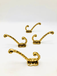Vintage Hollywood Regency Brass Hooks