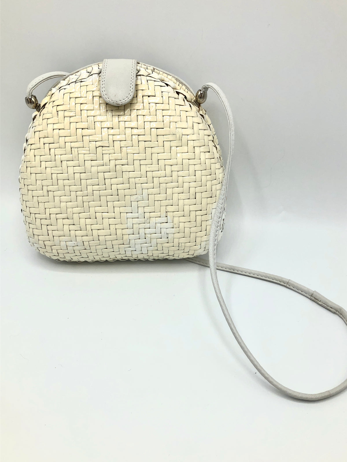 Vintage White Wicker Bag