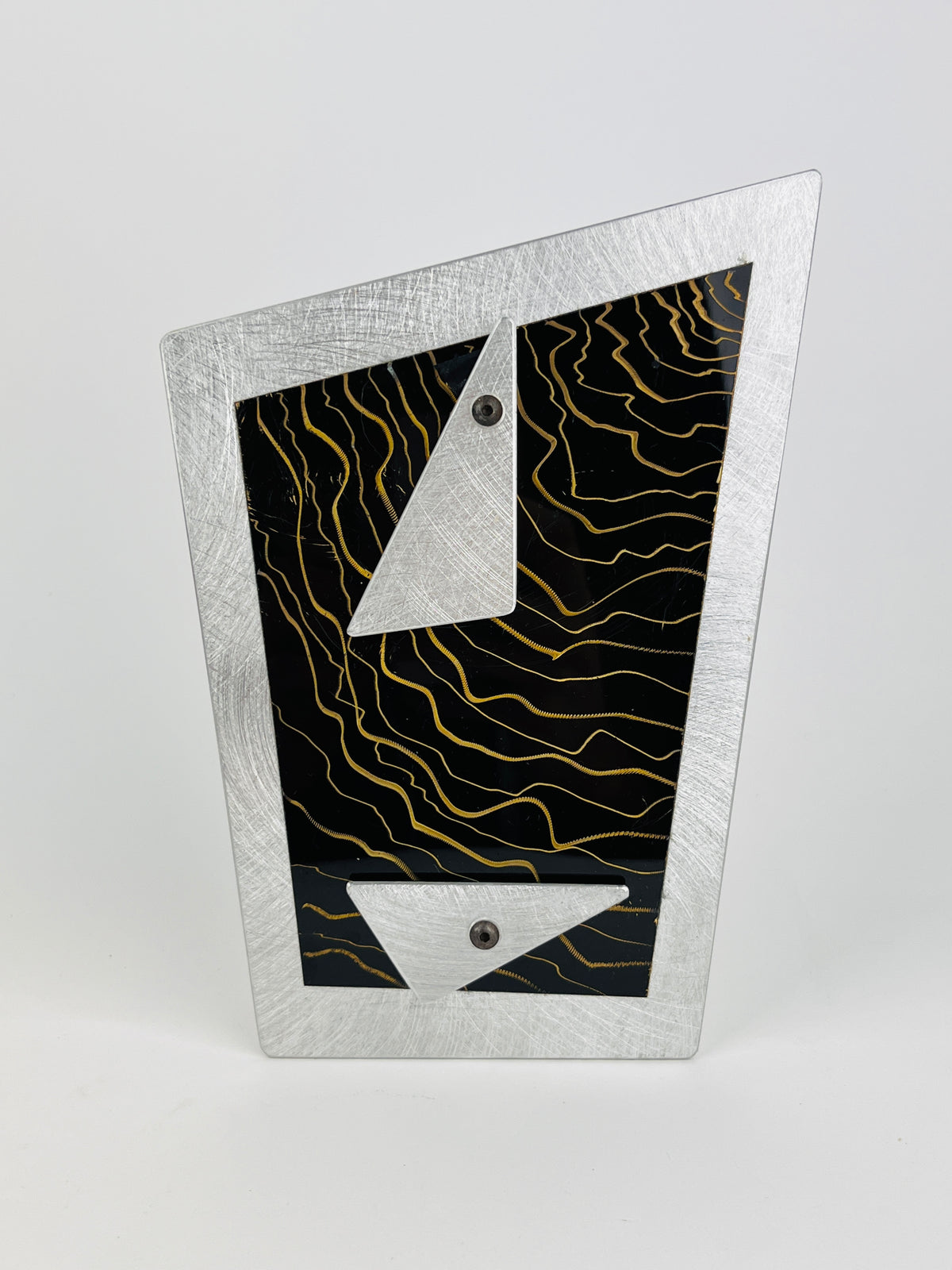 Vintage 90s Postmodern Metal Picture Frame