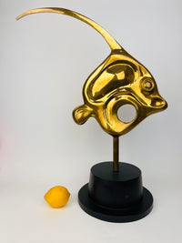 Vintage 1970s Brass Fish Sculpture