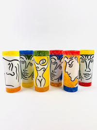 90s Hand-Painted Figurative Glasses