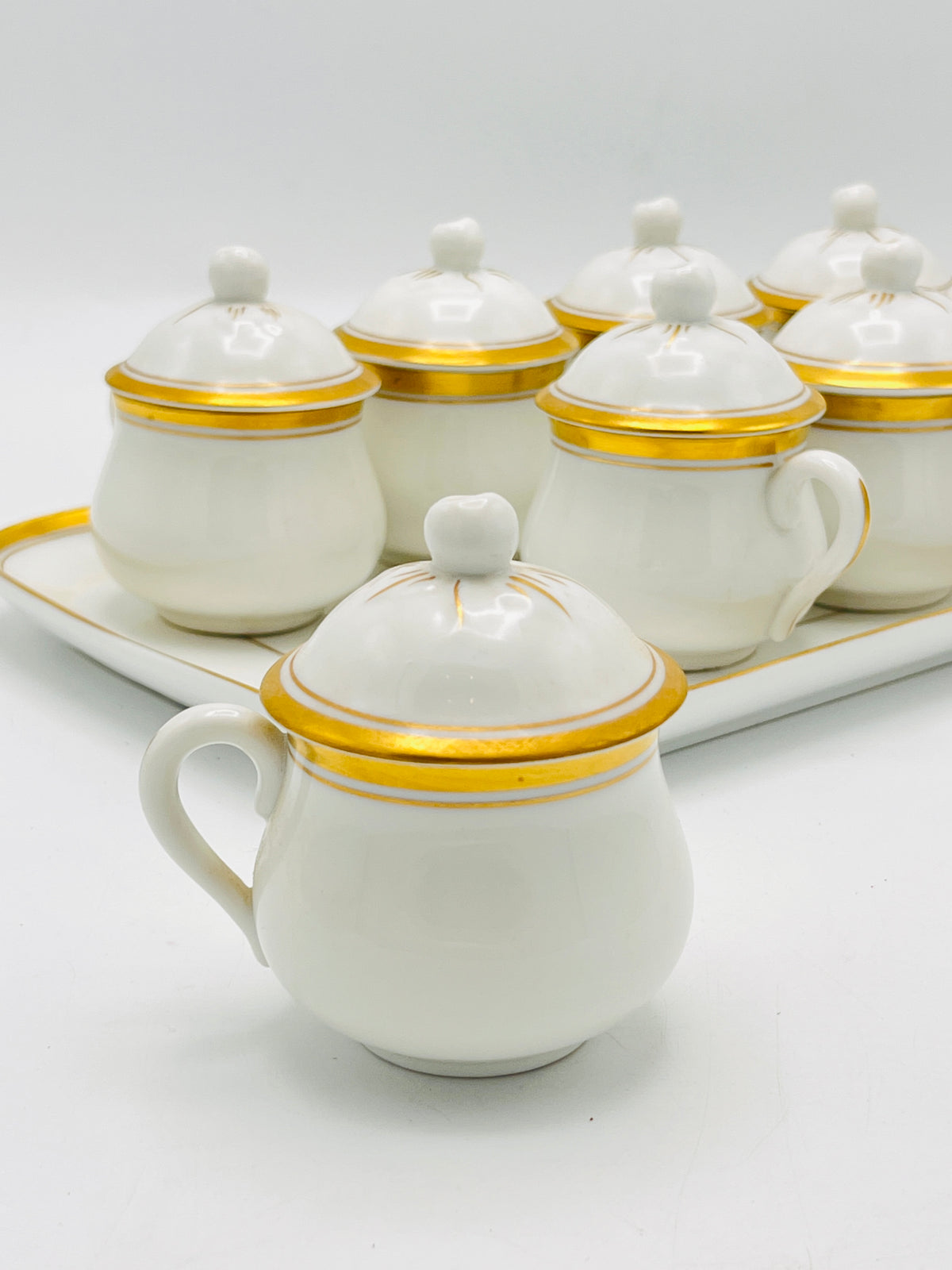 Vintage Porcelain Pot De Crème Set