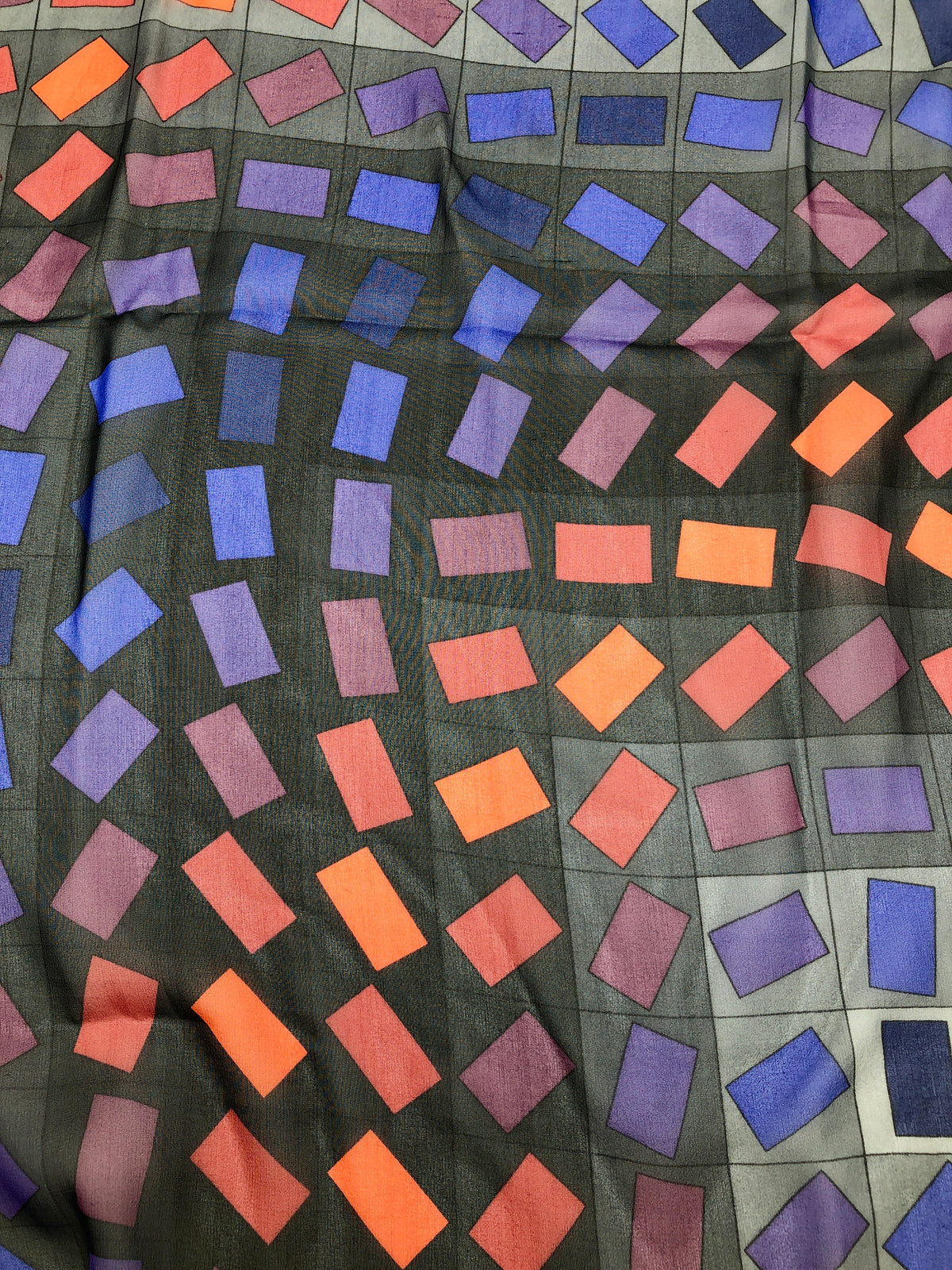 Rare Victor Vasarely Silk Scarf, Signed