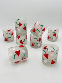 Vintage Postmodern Memphis Era Rocks Glasses