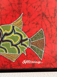 Vintage Handprinted Batik Textile Art