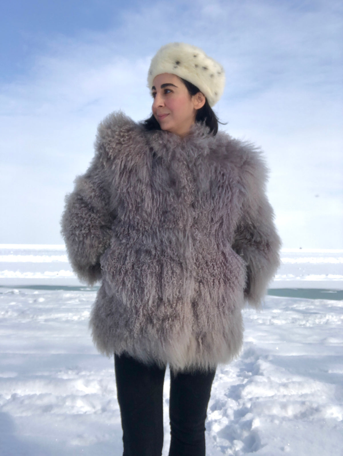 Vintage Mongolian Lamb Fur Coat