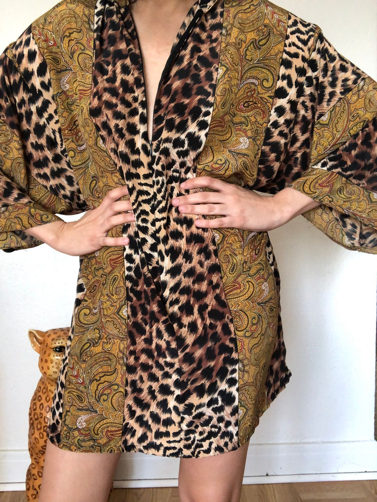 Vintage Animal Print House Dress