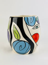 Vintage Postmodern Ceramic Face Jar