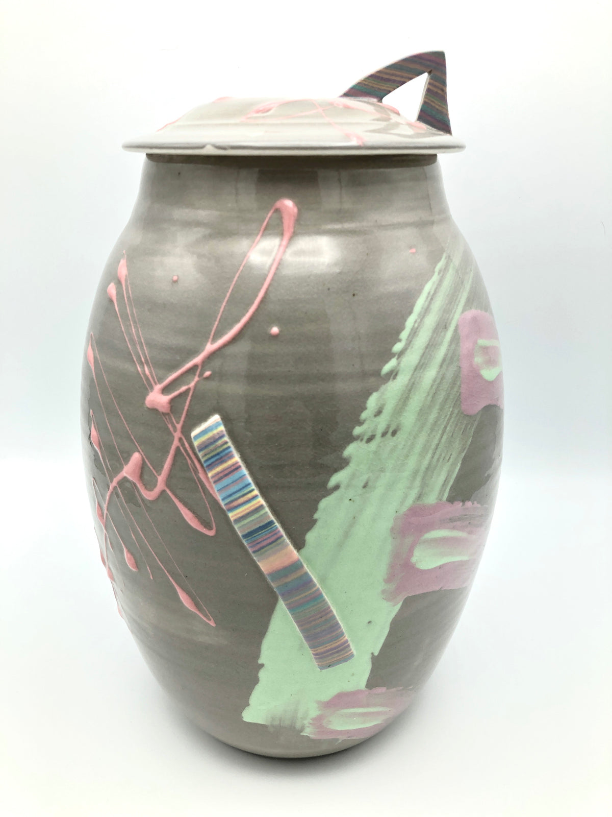 Vintage Postmodern Memphis Era Ceramic Vessel by Martin Bleyer