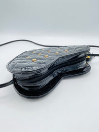 Vintage 80s Vinyl Studded Heart Bag