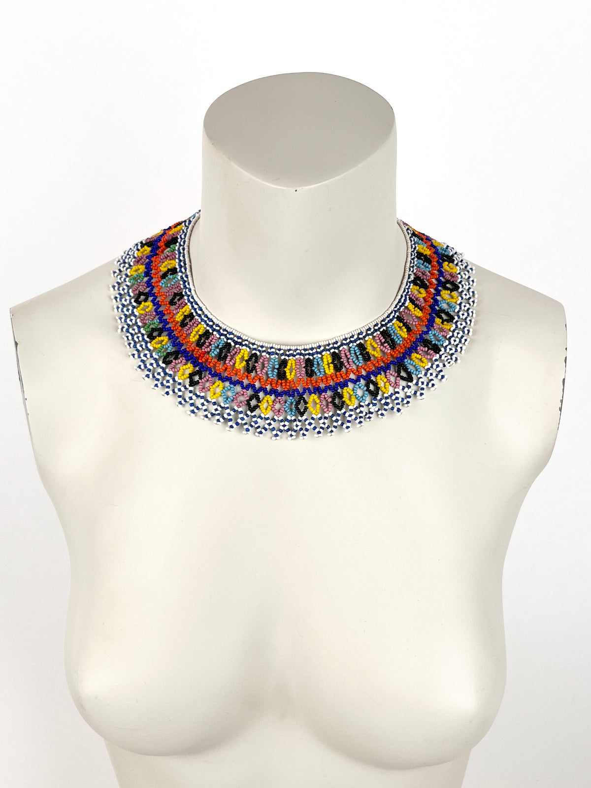 Vintage African Beaded Collar Necklace