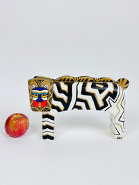 Vintage Hand Painted Lion Sculpture