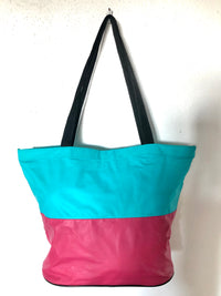 Vintage 1980s Clock Tote Bag - Pink, Yellow, Teal