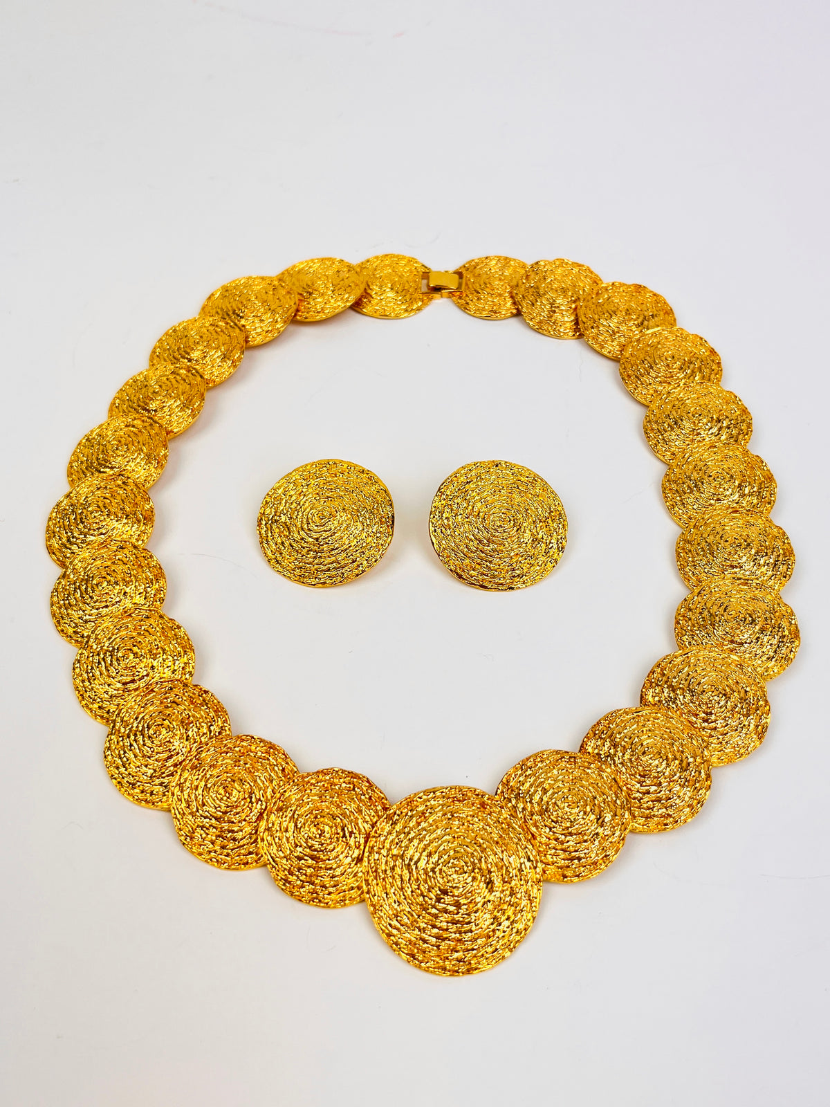 Vintage Spiral Disc Necklace