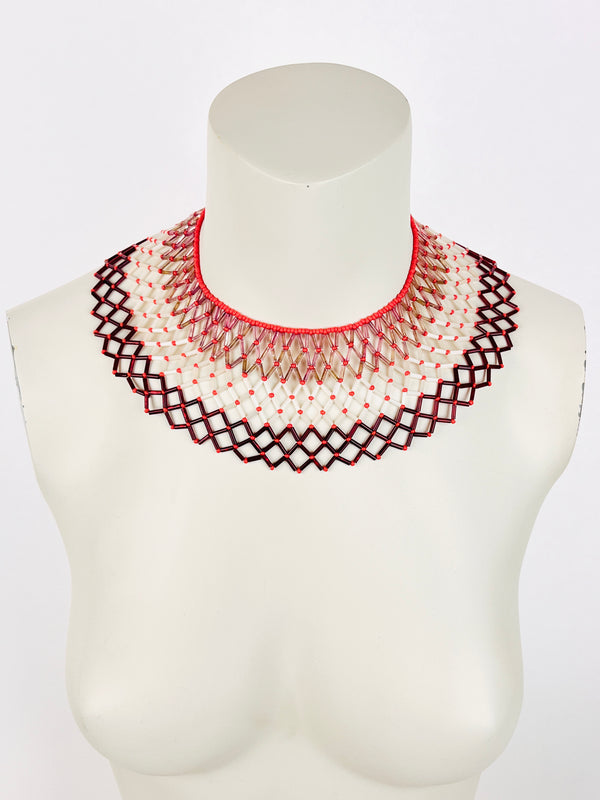 Vintage African Beaded Collar Necklace