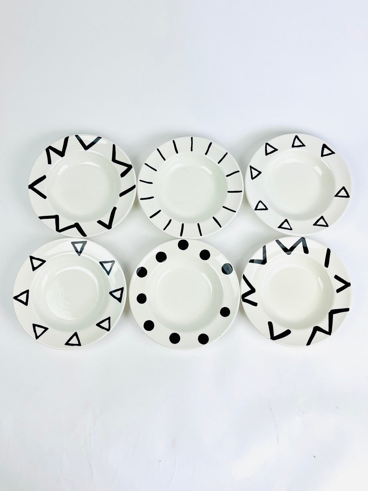 90s vintage postmodern geometric ceramic bowls pier 1 italy
