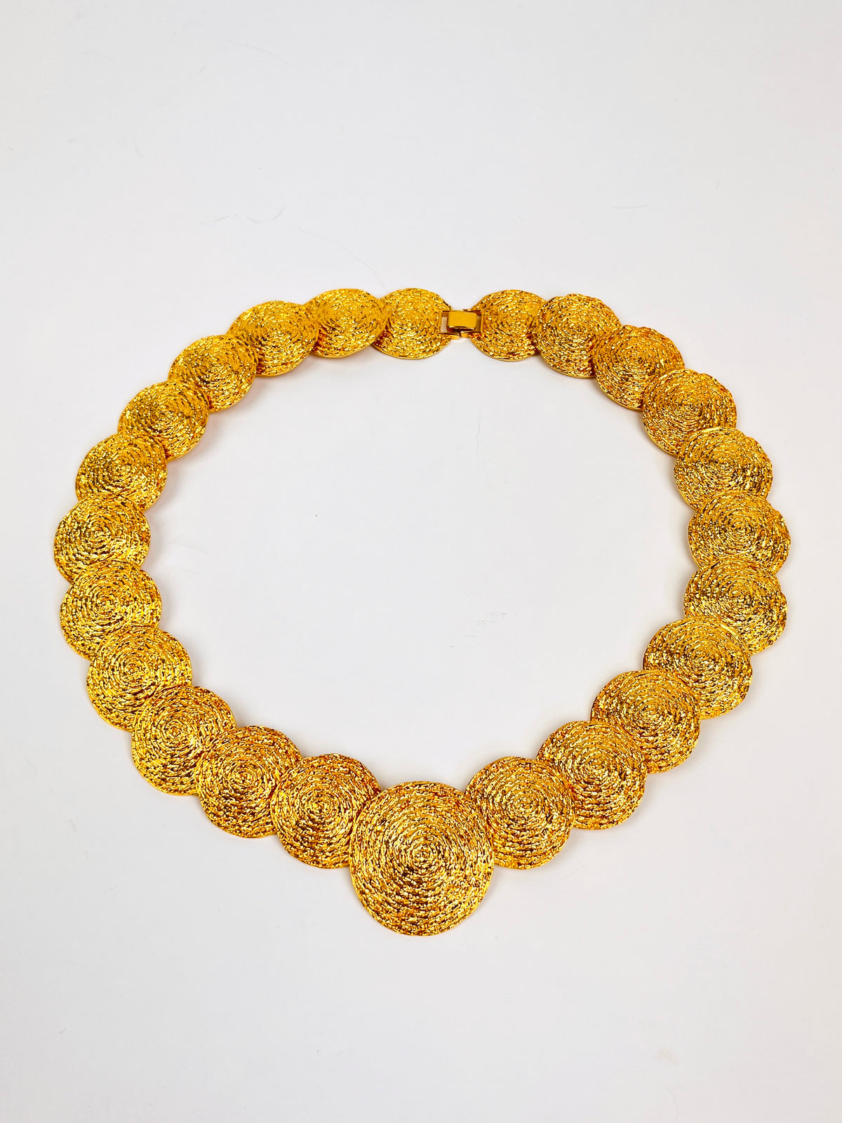 Vintage Spiral Disc Necklace