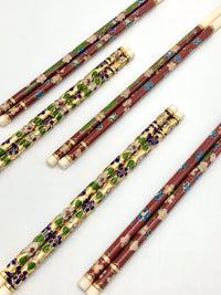 Vintage 1950s Cloisonné Enamel Chopsticks