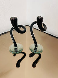 Blown Glass Interlocking Candle Holders