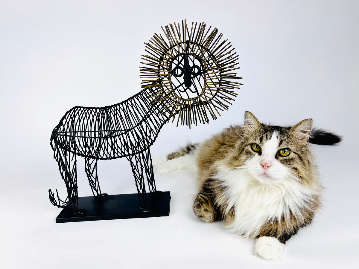 Vintage Wire Lion Sculpture