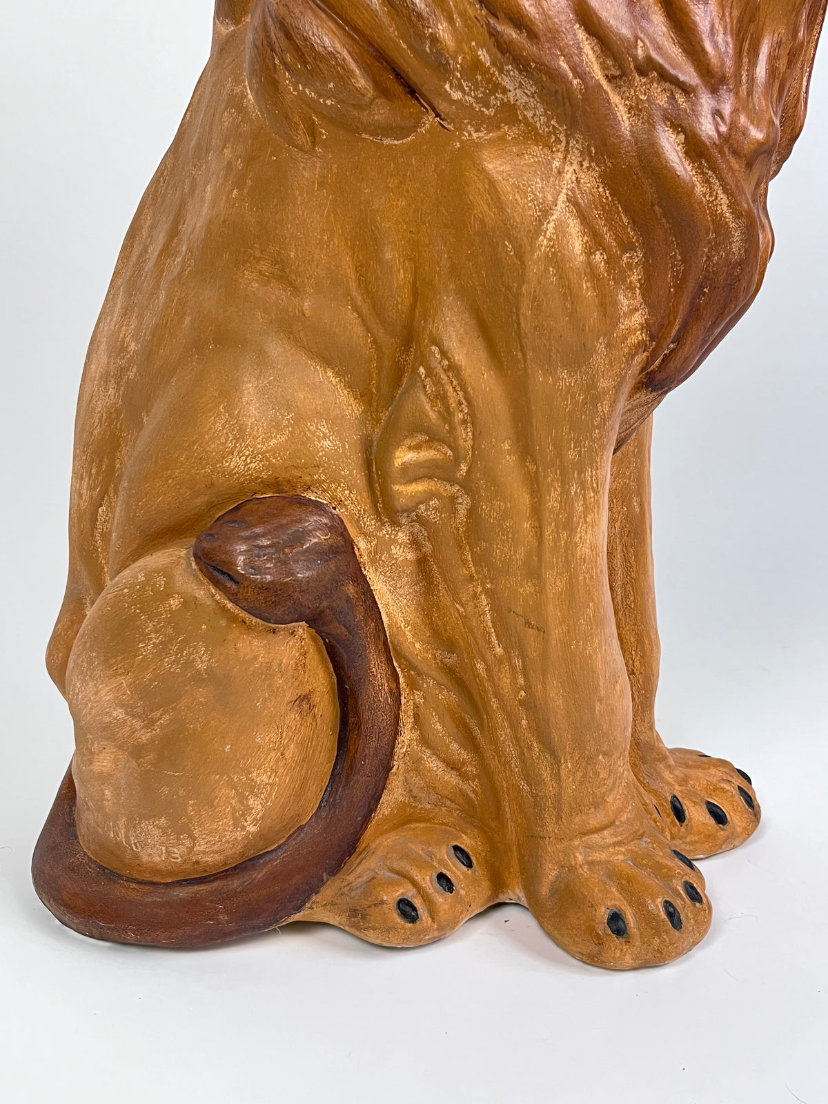 70s Vintage Chalkware Lion Statue