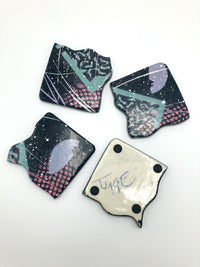 Vintage Postmodern Memphis Era Coasters by Rosalyn Tyge